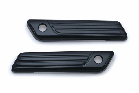 Kuryakyn Tri-Line Saddlebag Hinge Covers 6987 Accessories, Covers, Aluminum, Black, Harley-Davidson®, Pair