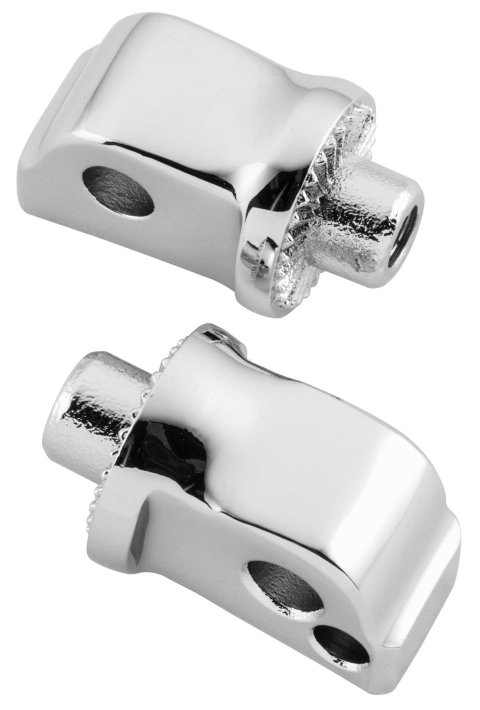Kuryakyn Splined Peg Adapters 8923 Foot Mounts, Splined, Steel, Chrome, Harley-Davidson®, Pair