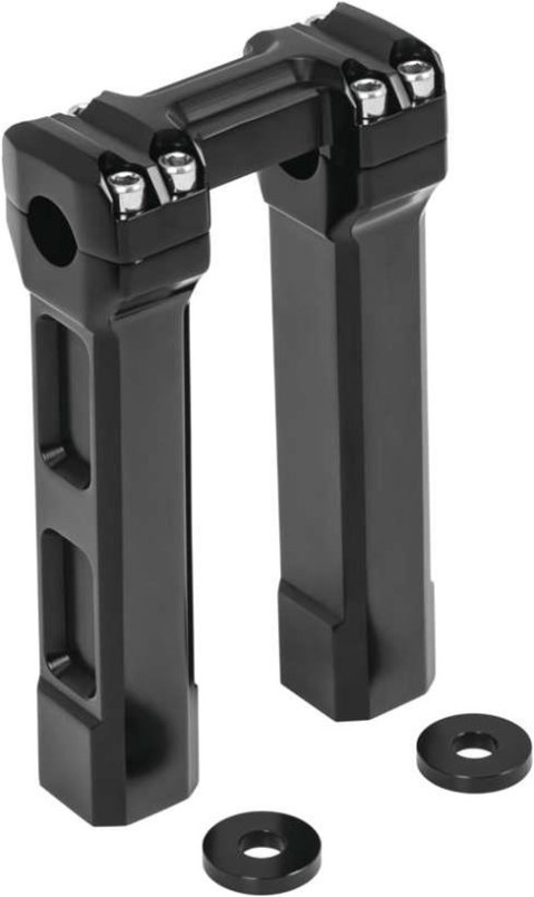 Kuryakyn Handlebar Mounts 505123 8" BILLET HANDLBR RISERS BLK