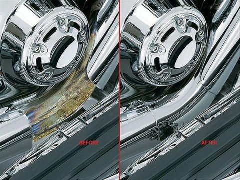 Kuryakyn Bridge the Gap Heat Shields 9196 Exhaust Pipe Shield, Gap, Steel, Chrome, Harley-Davidson®, Each