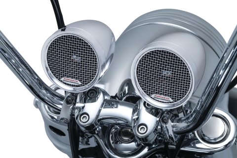 Kuryakyn Road Thunder Speaker Pods 2713 Speakers, Pods, Black, 3 in. Speakers, 100 W Peak, Handlebar Mount, Pair