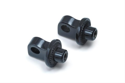 Kuryakyn Splined Peg Adapters 8893 Foot Adapters, Adapter for Victory and Indian, Satin Black, Pair
