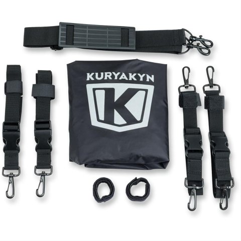 Kuryakyn Momentum Freeloader Duffle Bags 5282 Powersports Cargo Carrier, Mometum Bag, Sissy Bar Mount,18.00 in. Tall, 12.00 in. Diameter, Canvas, Black, Quick-Mount Straps, Each