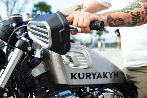 Kuryakyn Dillinger Handguards 6708 Handguards, Dillinger, Aluminum, Silver, Harley-Davidson®, Pair