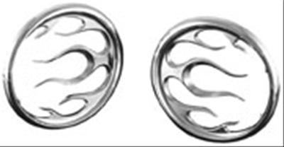 Kuryakyn Speaker Grilles 3788 Grilles, Flame Style, Plastic, Chrome, Harley-Davidson®, Pair