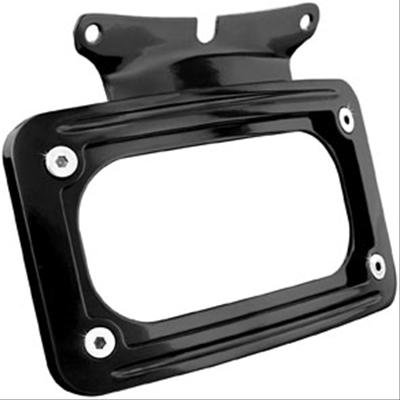 Kuryakyn Curved License Plate Frames 3149 Mounts, Steel, Black Painted, Kit