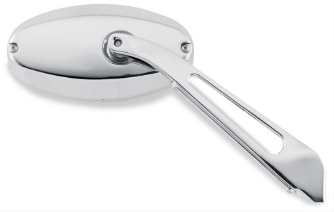 Kuryakyn Ellipse Mirrors 1437 Mirrors, Ellipse, Custom, Oval, Flat, Manual, Chrome Housing, 5.000 in. Width, 2.500 in. Height, Pair