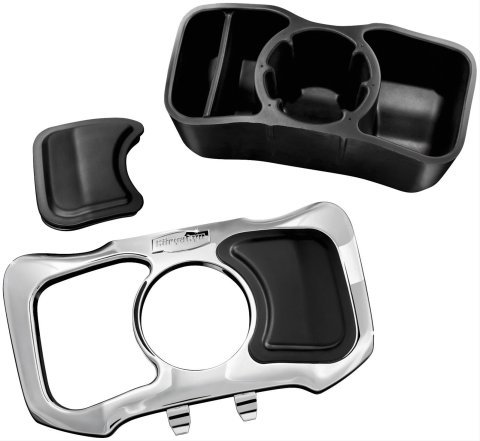 Kuryakyn Glove Box Cubbies 1669 Cubby, Chrome with Black Lids , Plastic/Foam, For Use On Honda® GL1800, Each