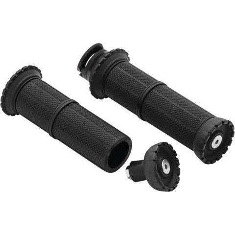 Kuryakyn Riot Grips 3589 Grips, Riot, Aluminum, Black, Twist Throttle Compatible, 1 in. Bar Diameter, Indian, Pair