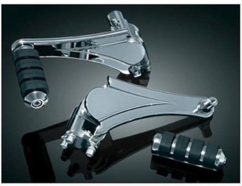 Kuryakyn Adjustable Passenger Peg Mounts 4353 Foot Pegs, Pegs, Rear, Small Style, Steel, Chrome, Harley-Davidson®, Pair