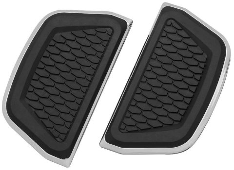 Kuryakyn Hex Passenger Board Inserts 5902 Floor Cover, Hex, Aluminum/Rubber, Chrome, Harley-Davidson®, Pair