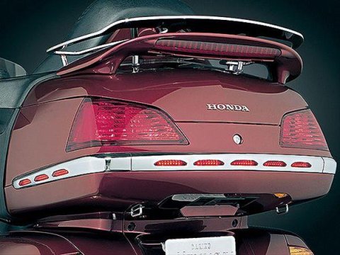 Kuryakyn LED Trunk Moldings 3201 Moldings, LED, ABS Plastic, Chrome, Red Lenses, for use on Honda®, Kit