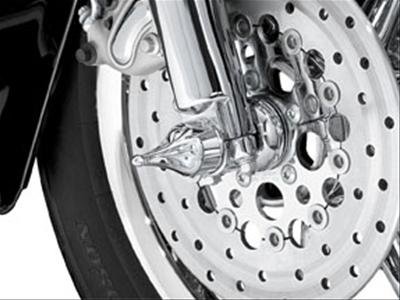 Kuryakyn Roman Axle Caps 1225 Caps, Roman, Steel, Chrome, Harley-Davidson®, Pair