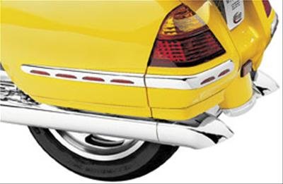 Kuryakyn Turndown Exhaust Extensions 7606 Extension, Round, Steel, Chrome, Dual, Bolt-On, Pair