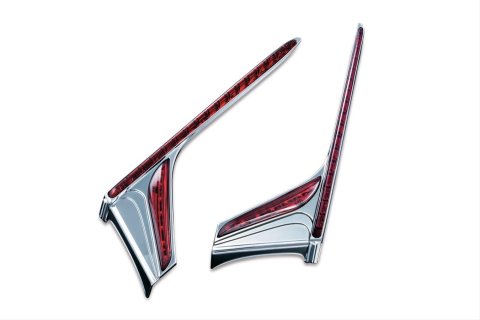 Kuryakyn LED Vertical Rear Light Strips 3237 Accent Lights, Strips, Red Bulb, Chrome Housing, for use on Honda®, Kit