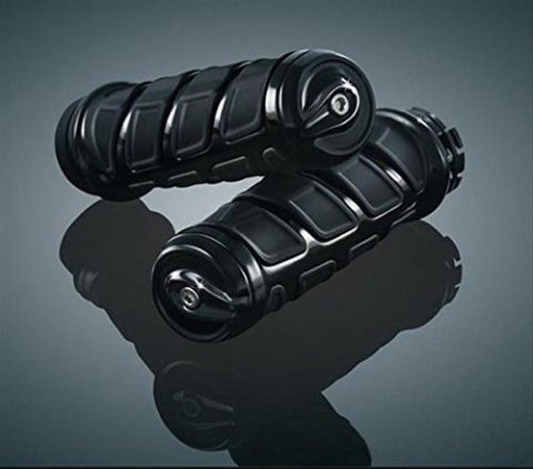 Kuryakyn Kinetic Grips 6376 Grips, Kinetic, Aluminum, Black, Twist, 1 in. Bar Diameter, Kawasaki, Suzuki, Victory, Yamaha, Pair