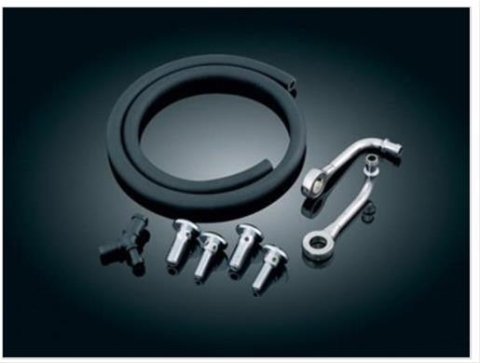 Kuryakyn Bluegrass Breather Kits 9932 Overflow Tank, Breather, 20cc Capacity, Round, Steel, Chrome, Harley-Davidson®, Kit