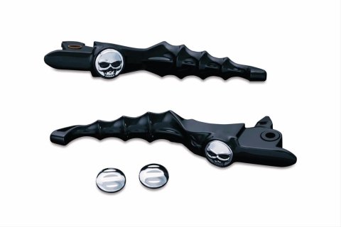 Kuryakyn Zombie Levers 1983 Brake and Clutch Lever, Zombie, Aluminum, Black Powdercoat, Harley-Davidson®, Pair