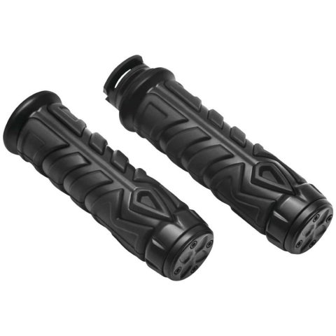 Kuryakyn Spear Grips 5634 Grips, Spear, Aluminum, Satin Black, 1 in. Bar, Indian, Pair