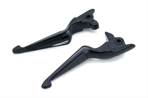 Kuryakyn ISO Levers 5735 Brake and Clutch Levers, ISO, Aluminum, Gloss Black, Harley-Davidson®, Pair