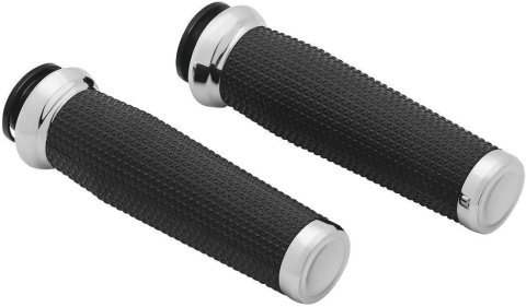 Kuryakyn Thresher Grips 5960 Grips, Thresher, Aluminum, Chrome, 1 in. Bar, Indian, Pair