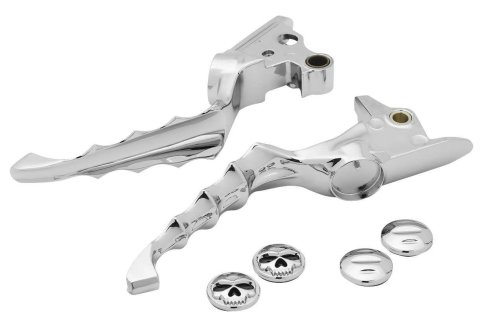 Kuryakyn Zombie Levers 6744 Lever, Brake and Clutch, Zombie, Aluminum, Chrome, Harley-Davidson®, Pair