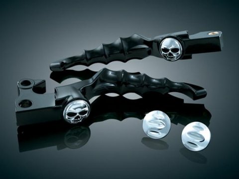 Kuryakyn Zombie Levers 1092 Brake and Clutch Lever, Aluminum, Black Powdercoat, Pair