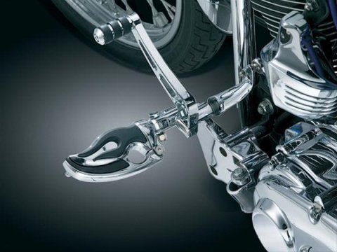 Kuryakyn Flamin' Pegs 4411 Pegs, Steel, Chrome, Flames, Hardware Included, Pair