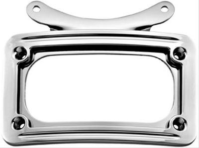 Kuryakyn Curved License Plate Frames 3162 Mounts, Steel, Chrome, Kit