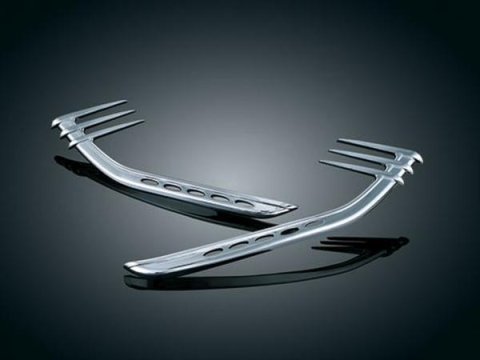 Kuryakyn AirMaster Mid-Frame Air Deflector Accents 8674 Trim Accents, Accents, Steel, Chrome, Harley-Davidson®, Pair