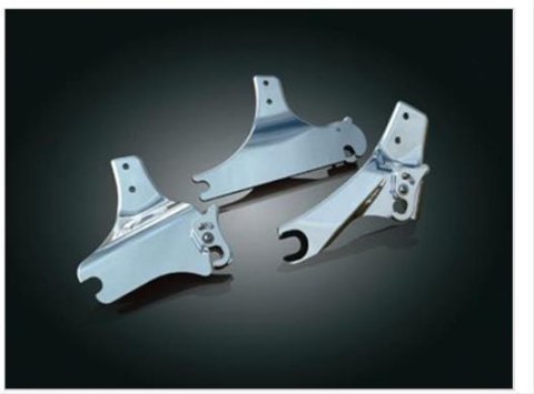 Kuryakyn Transformer Backrest Side Plates KUR1634 Mount. Quick Release Sideplates, Steel, Chrome Finish, Harley-Davidson®, Pair