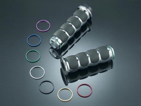 Kuryakyn Knurled Grip Accent Rings KUR6220 Handlebar Rings, Knurled, Chrome, Pair
