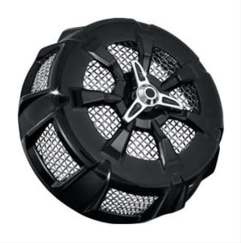 Kuryakyn Alley Cat Air Cleaner Covers 9438 Cover, Cat, Aluminum, Black, Harley-Davidson®, Each
