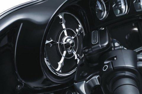 Kuryakyn Speaker Grilles 7373 Grilles, Zombie Style, Plastic, Chrome, Harley-Davidson®, Pair