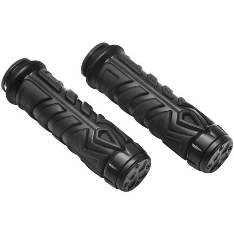 Kuryakyn Spear Grips 5753 Grips, Spear, Aluminum, Satin Black, 1 in. Bar, Indian, Pair