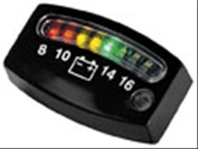 Kuryakyn LED Battery Gauges 4218 Gauge, LED, Digital, Voltage, Rectangular, Black Face, Black Bezel, Each