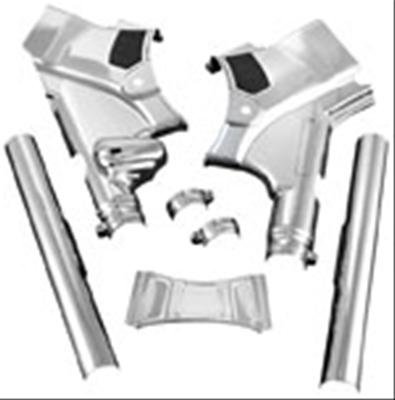 Kuryakyn Deluxe Neck Covers 7832 Cover, Steel Chrome, Harley-Davidson®, Kit