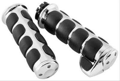 Kuryakyn Premium ISO Grips 6212 Grips, Aluminum, Chrome, 125 mm. Length, 1 in. Bars, Pair