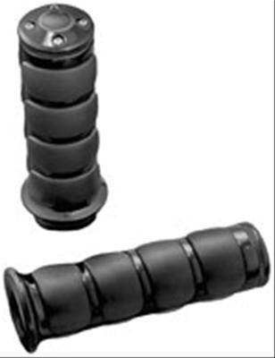 Kuryakyn ISO Grips 6340 Grips, ISO, Aluminum, Black, Twist Throttle Compatible, 1 in. Bar Diameter, for use on Honda®, Suzuki, Pair