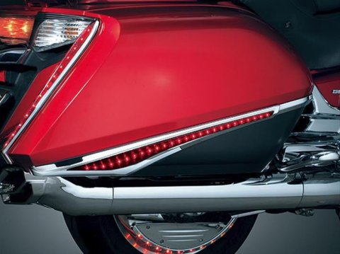 Kuryakyn LED Saddlebag Accent Swoops 3232 Lights, Swoops, LED, Red Bulb, Chrome Housing, for use on Honda®, Pair