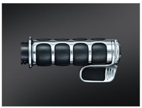 Kuryakyn Premium ISO Grips 6342 Grips, ISO, Aluminum, Chrome, Twist Throttle Compatible, 1 in. Bar Diameter, Harley-Davidson®, Pair