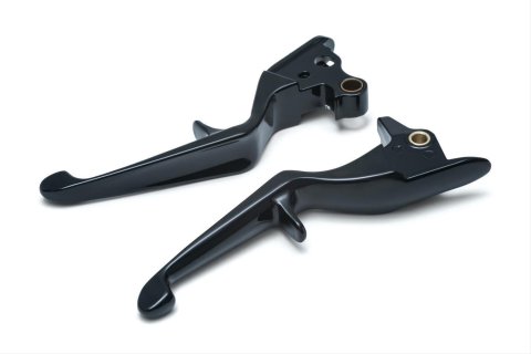 Kuryakyn Trigger Levers 1819 Lever, Brake and Clutch, Trigger, Aluminum, Black, Harley-Davidson®, Pair