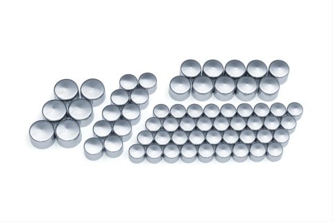 Kuryakyn Kool Kaps Bolt Covers 2464 Covers, Kaps, Engine Kit, Plastic, Chrome, Harley-Davidson®, Set of 62