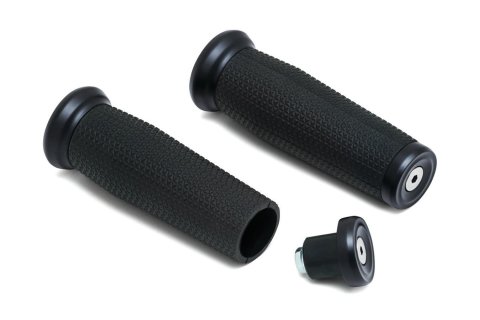 Kuryakyn Thresher Grips 5945 Grips, Thresher, Aluminum, Satin Black, 1 in. Bar, Indian, Pair