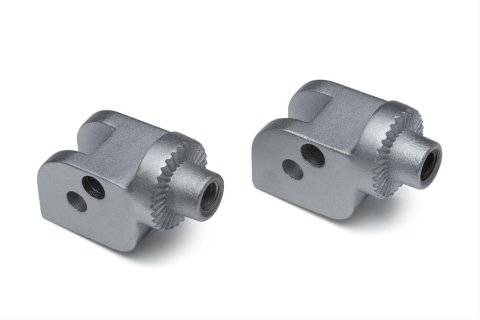 Kuryakyn Splined Peg Adapters 8903 Foot Mounts, Splined, Steel, Silver, Ducati, Pair