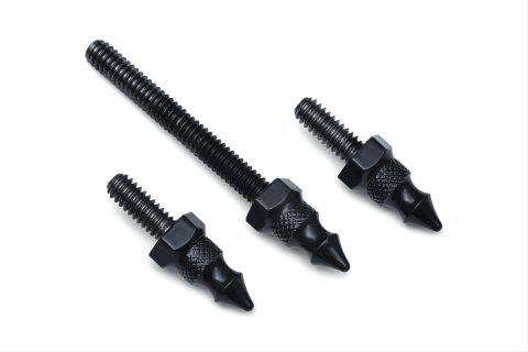 Kuryakyn Windshield Mounting Spikes 5714 Windshield, Spikes, Steel, Black, Harley-Davidson®, Set of 3