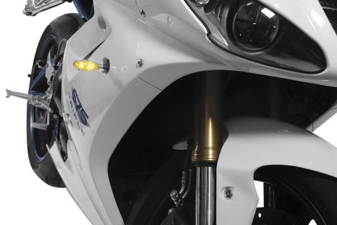 Kuryakyn Kellermann Micro 1000 Collection Turn Signals 2536 Signal, 1000, LED, Clear Lens, Amber Light, Chrome Housing, Each