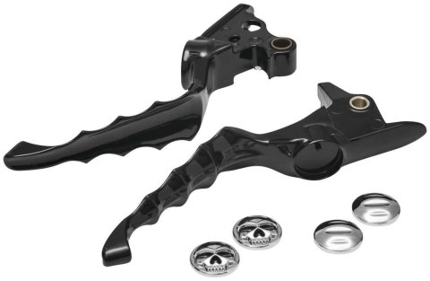 Kuryakyn Zombie Levers 6745 Lever, Brake and Clutch, Zombie, Aluminum, Black, Harley-Davidson®, Pair