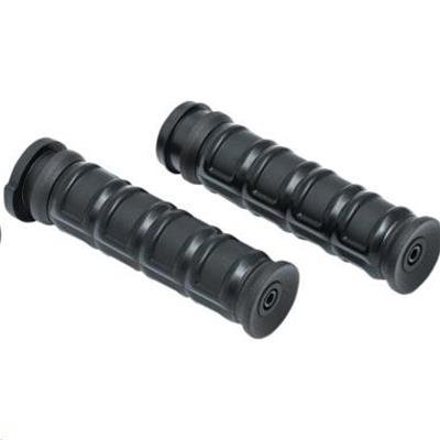 Kuryakyn Dillinger Grips 6675 Grips, Dillinger, Rubber/Aluminum, Black, Twist Throttle Compatible, 1 in. Bar Diameter, Harley-Davidson®, Pair