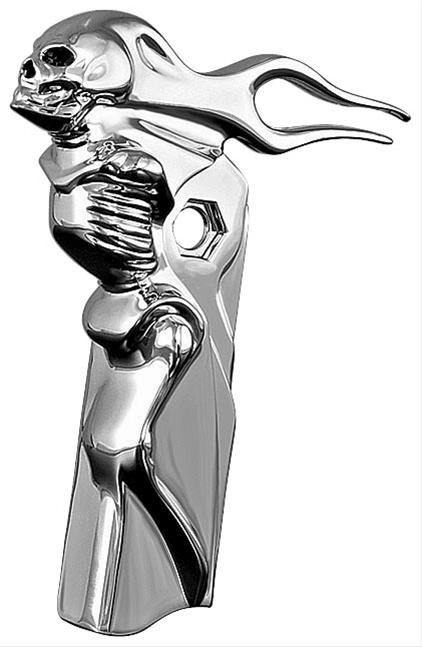 Kuryakyn Zombie Shift Arm Covers 1054 Cover, Zombie, Front, Steel, Chrome Plated, Harley-Davidson®, Each